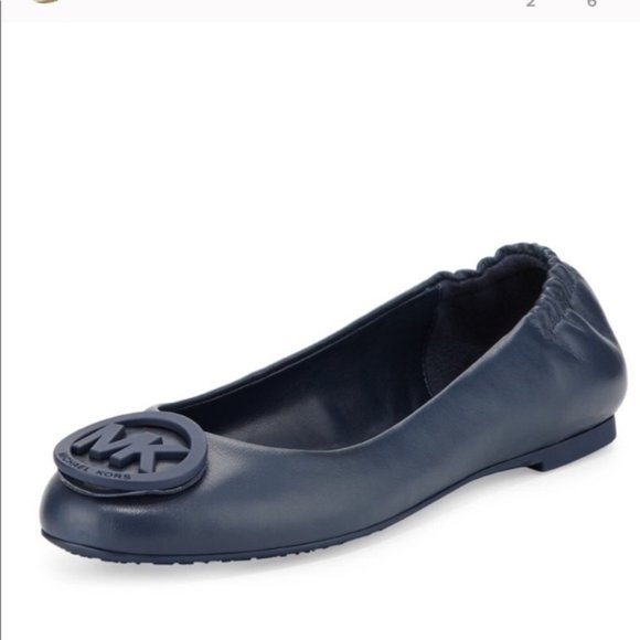 Michael Kors navy leather ballet flats - Picture 4 of 9